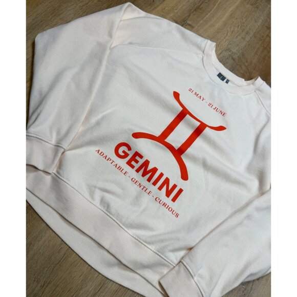 Anthropologie Gemini Zodiac Crewneck Sweatshirt Catherine O’Sullivan Medium - Picture 8 of 8